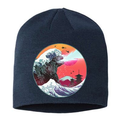 Retro 80's Godzilla Attack Wave Sustainable Beanie