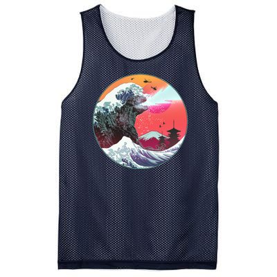 Retro 80's Godzilla Attack Wave Mesh Reversible Basketball Jersey Tank