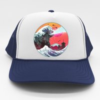 Retro 80's Godzilla Attack Wave Trucker Hat