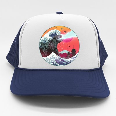 Retro 80's Godzilla Attack Wave Trucker Hat