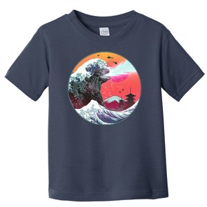 Retro 80's Godzilla Attack Wave Toddler T-Shirt