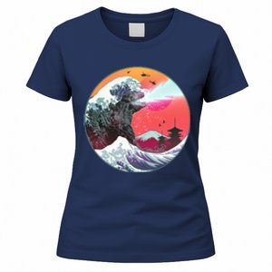 Retro 80's Godzilla Attack Wave Women's T-Shirt