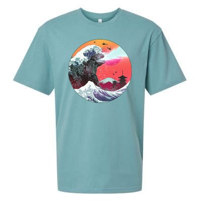 Retro 80's Godzilla Attack Wave Sueded Cloud Jersey T-Shirt