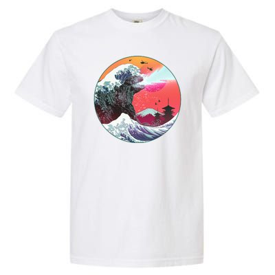 Retro 80's Godzilla Attack Wave Garment-Dyed Heavyweight T-Shirt