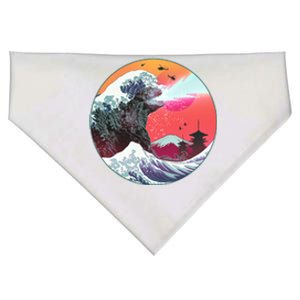 Retro 80's Godzilla Attack Wave USA-Made Doggie Bandana