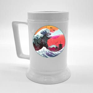 Retro 80's Godzilla Attack Wave Beer Stein