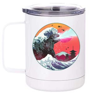 Retro 80's Godzilla Attack Wave 12 oz Stainless Steel Tumbler Cup