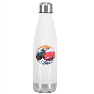 Retro 80's Godzilla Attack Wave Stainless Steel Insulated Water Bottle