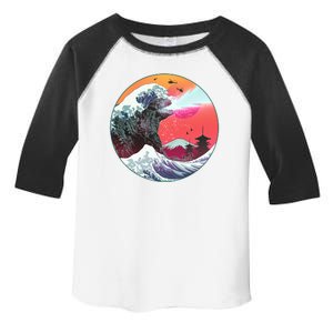 Retro 80's Godzilla Attack Wave Toddler Fine Jersey T-Shirt