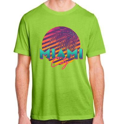 Retro 80's Miami CIty Emblem Adult ChromaSoft Performance T-Shirt