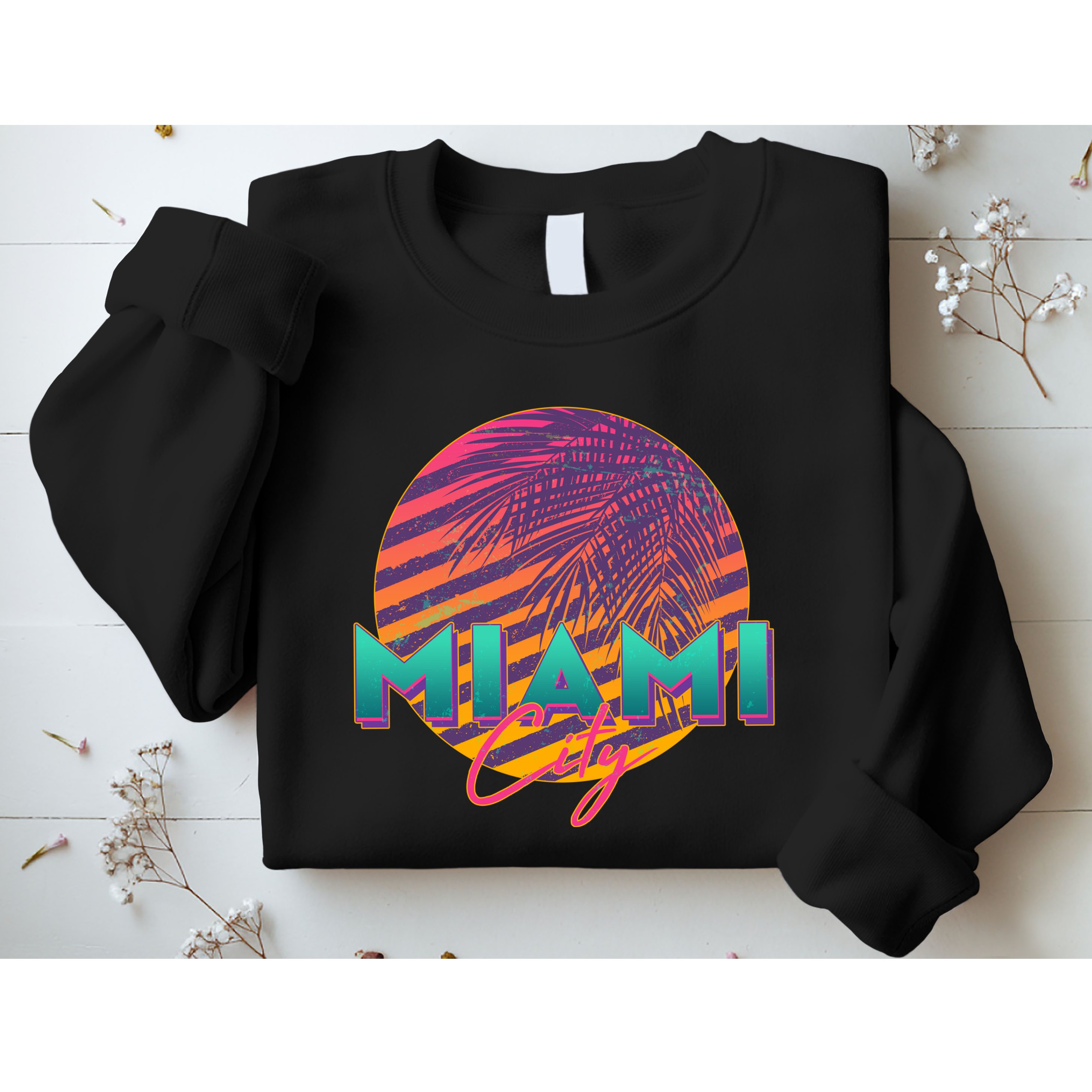 Retro 80's Miami CIty Emblem Sweatshirt