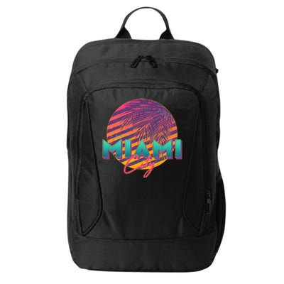 Retro 80's Miami CIty Emblem City Backpack