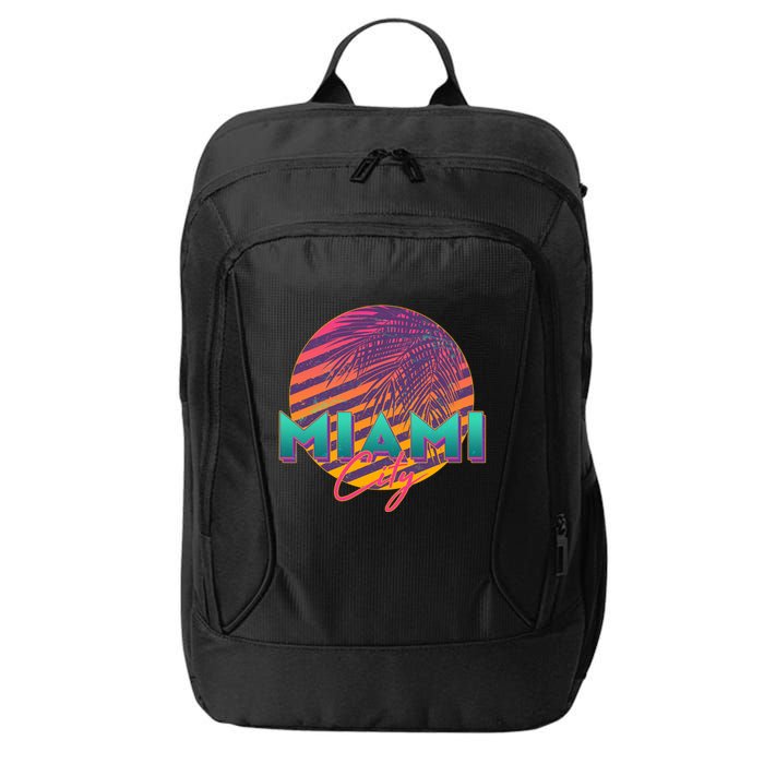 Retro 80's Miami CIty Emblem City Backpack