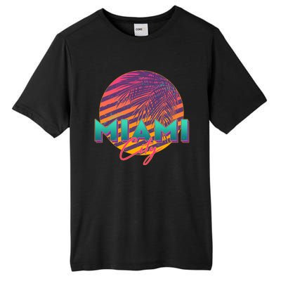 Retro 80's Miami CIty Emblem Tall Fusion ChromaSoft Performance T-Shirt