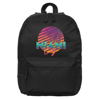 Retro 80's Miami CIty Emblem 16 in Basic Backpack