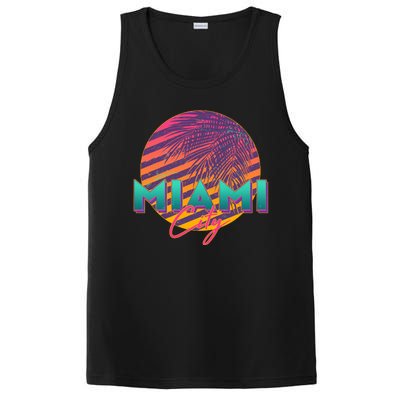 Retro 80's Miami CIty Emblem PosiCharge Competitor Tank