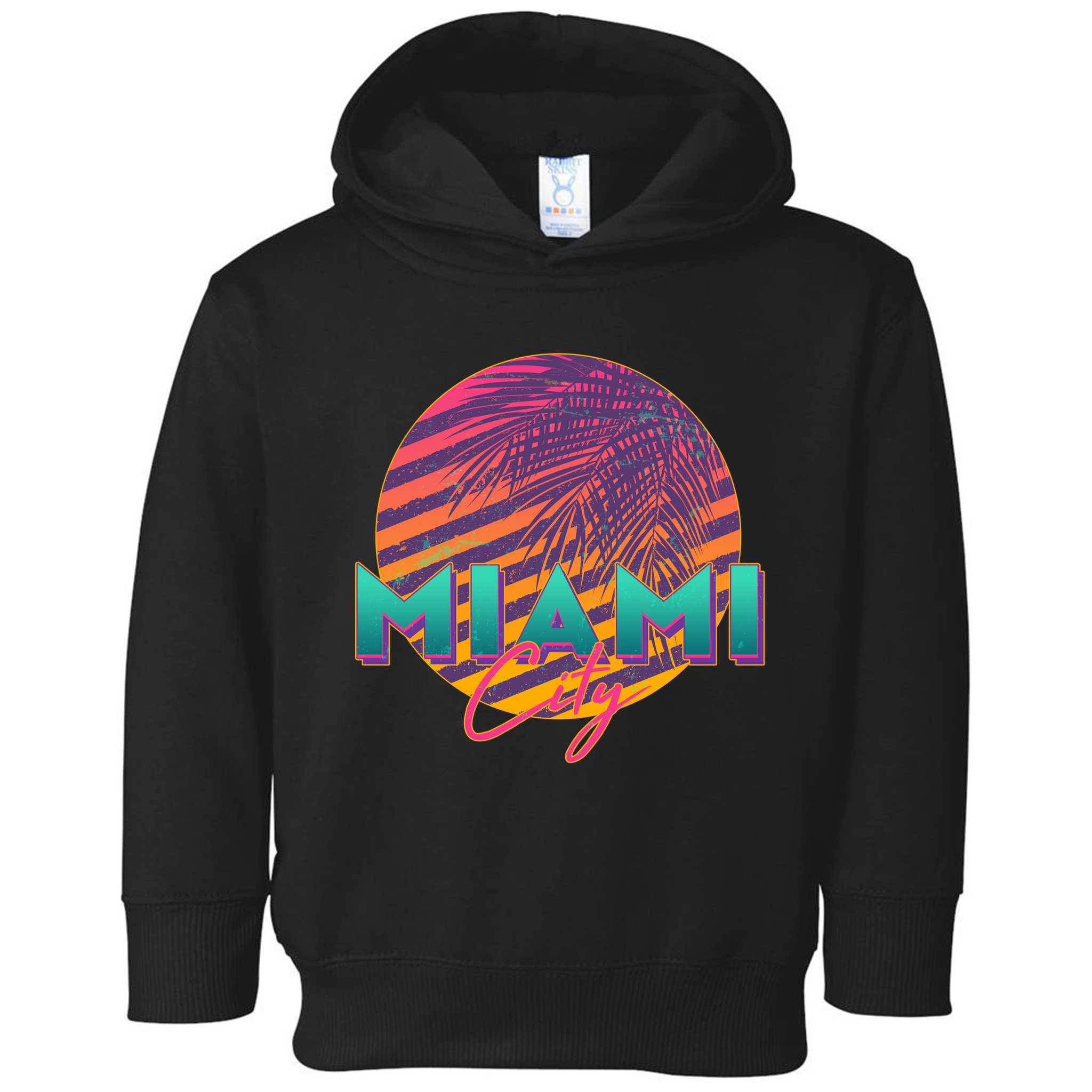 Retro 80's Miami CIty Emblem Toddler Hoodie