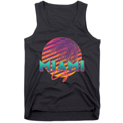 Retro 80's Miami CIty Emblem Tank Top