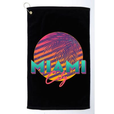Retro 80's Miami CIty Emblem Golf Towel