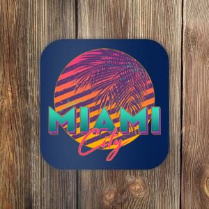 Retro 80's Miami CIty Emblem Coaster