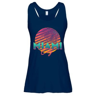 Retro 80's Miami CIty Emblem Ladies Essential Flowy Tank