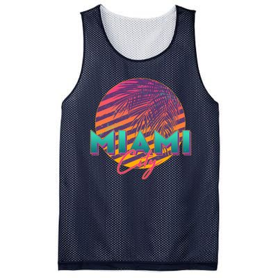 Retro 80's Miami CIty Emblem Mesh Reversible Basketball Jersey Tank