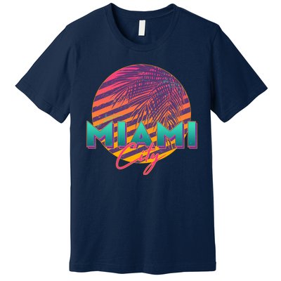 Retro 80's Miami CIty Emblem Premium T-Shirt