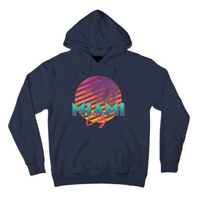 Retro 80's Miami CIty Emblem Tall Hoodie