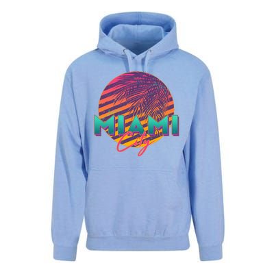 Retro 80's Miami CIty Emblem Unisex Surf Hoodie