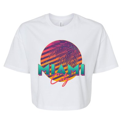 Retro 80's Miami CIty Emblem Bella+Canvas Jersey Crop Tee