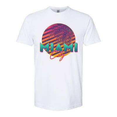 Retro 80's Miami CIty Emblem Softstyle® CVC T-Shirt