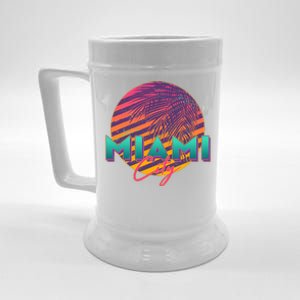 Retro 80's Miami CIty Emblem Beer Stein