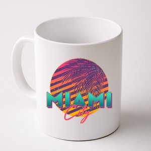 Retro 80's Miami CIty Emblem Coffee Mug