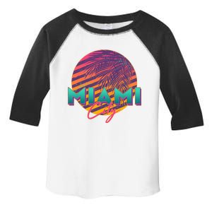 Retro 80's Miami CIty Emblem Toddler Fine Jersey T-Shirt