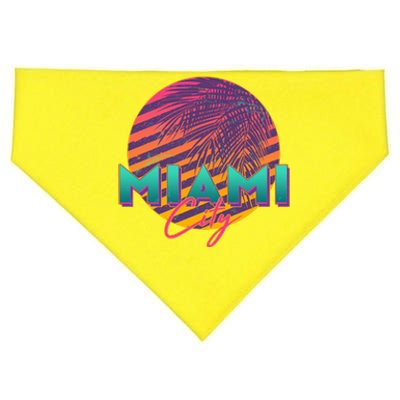 Retro 80's Miami CIty Emblem USA-Made Doggie Bandana