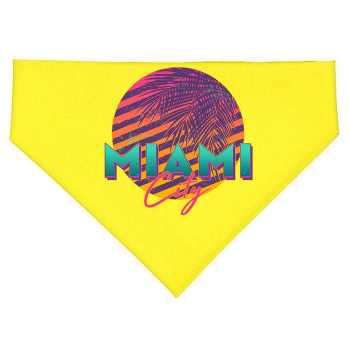 Retro 80's Miami CIty Emblem USA-Made Doggie Bandana