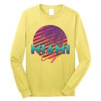 Retro 80's Miami CIty Emblem Long Sleeve Shirt