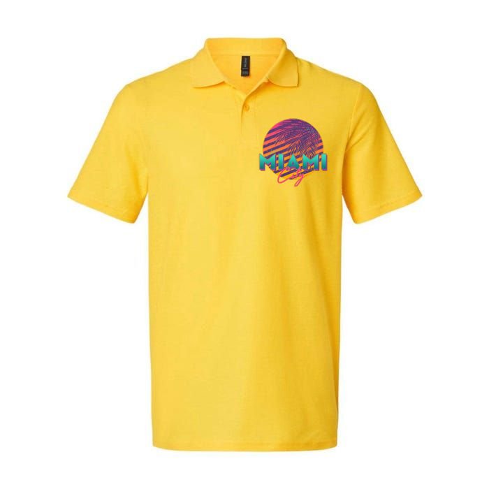 Retro 80's Miami CIty Emblem Softstyle Adult Sport Polo