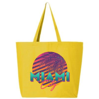 Retro 80's Miami CIty Emblem 25L Jumbo Tote