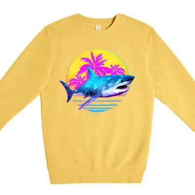 Retro 80s Polygon Shark Premium Crewneck Sweatshirt