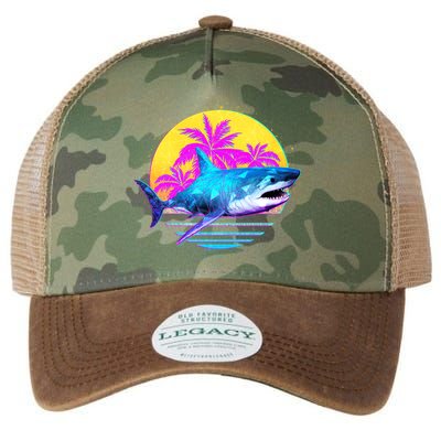 Retro 80s Polygon Shark Legacy Tie Dye Trucker Hat