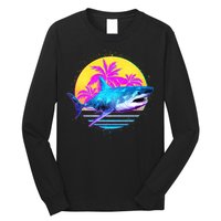 Retro 80s Polygon Shark Long Sleeve Shirt