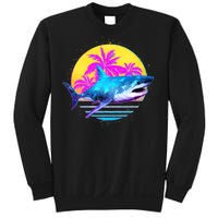 Retro 80s Polygon Shark Sweatshirt