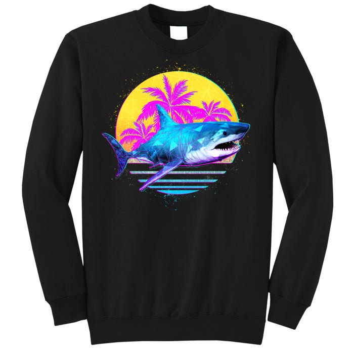 Retro 80s Polygon Shark Sweatshirt