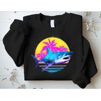 Retro 80s Polygon Shark Sweatshirt