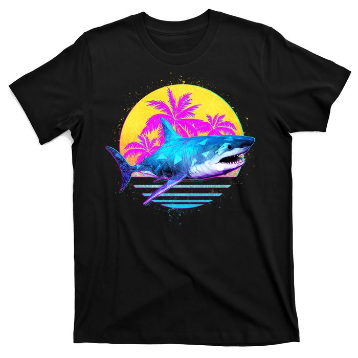 Retro 80s Polygon Shark T-Shirt