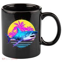 Retro 80s Polygon Shark 11oz C Handle Ceramic Mug