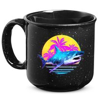 Retro 80s Polygon Shark 15oz Campfire Ceramic Mug