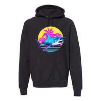 Retro 80s Polygon Shark Premium Hoodie