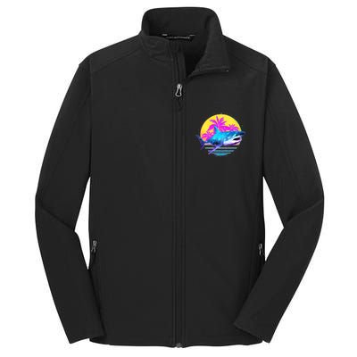 Retro 80s Polygon Shark Core Soft Shell Jacket